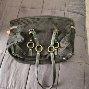 Coach 10630 Signature Zipper-top Tote Bag Gallery Handbag Black